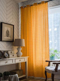 URBAN SPACE Boho Yellow & White Geometric Printed Cotton Long Door Curtain