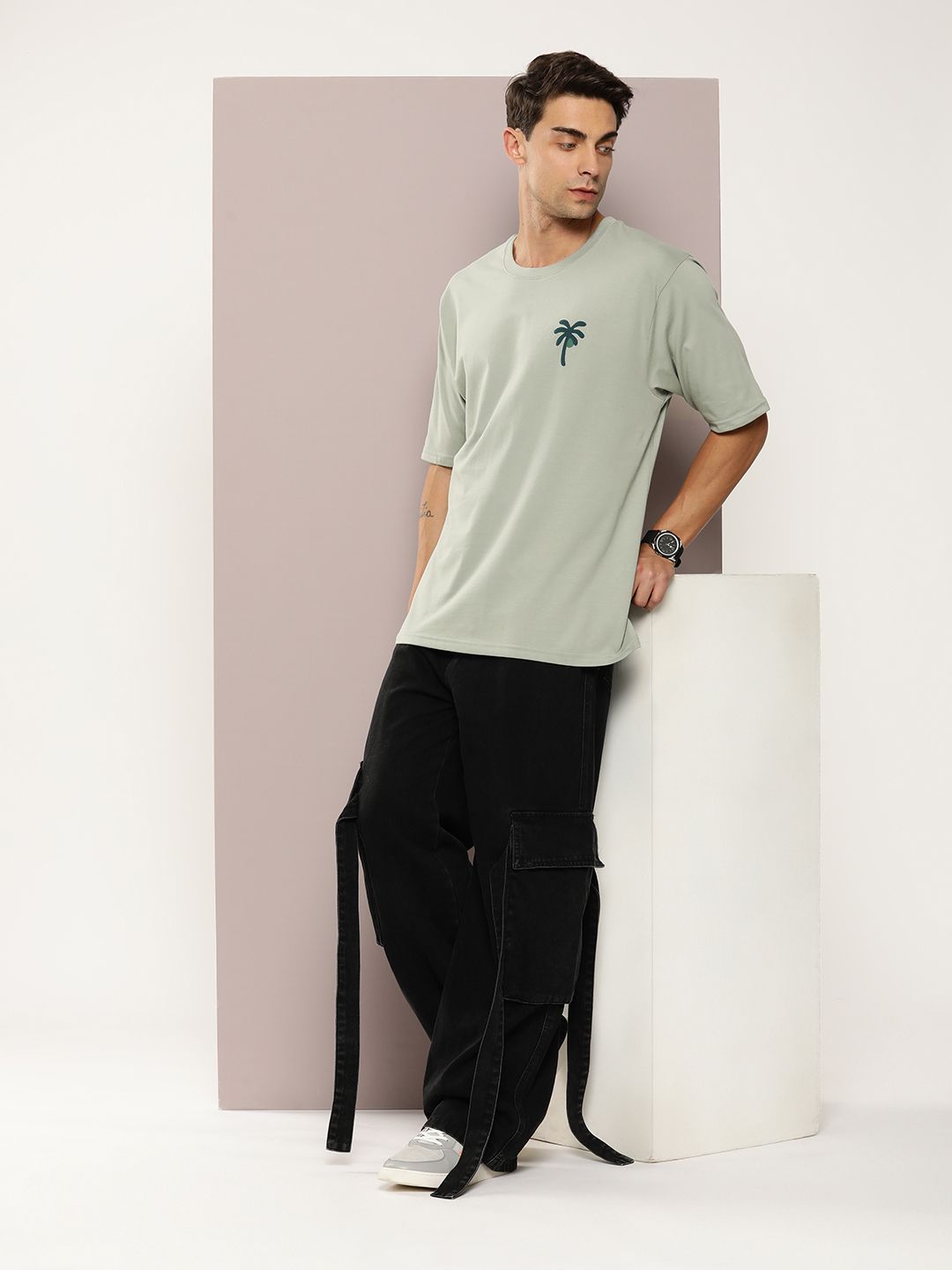 DILLINGER Men Graphic Printed Embossed Oversized T-shirt