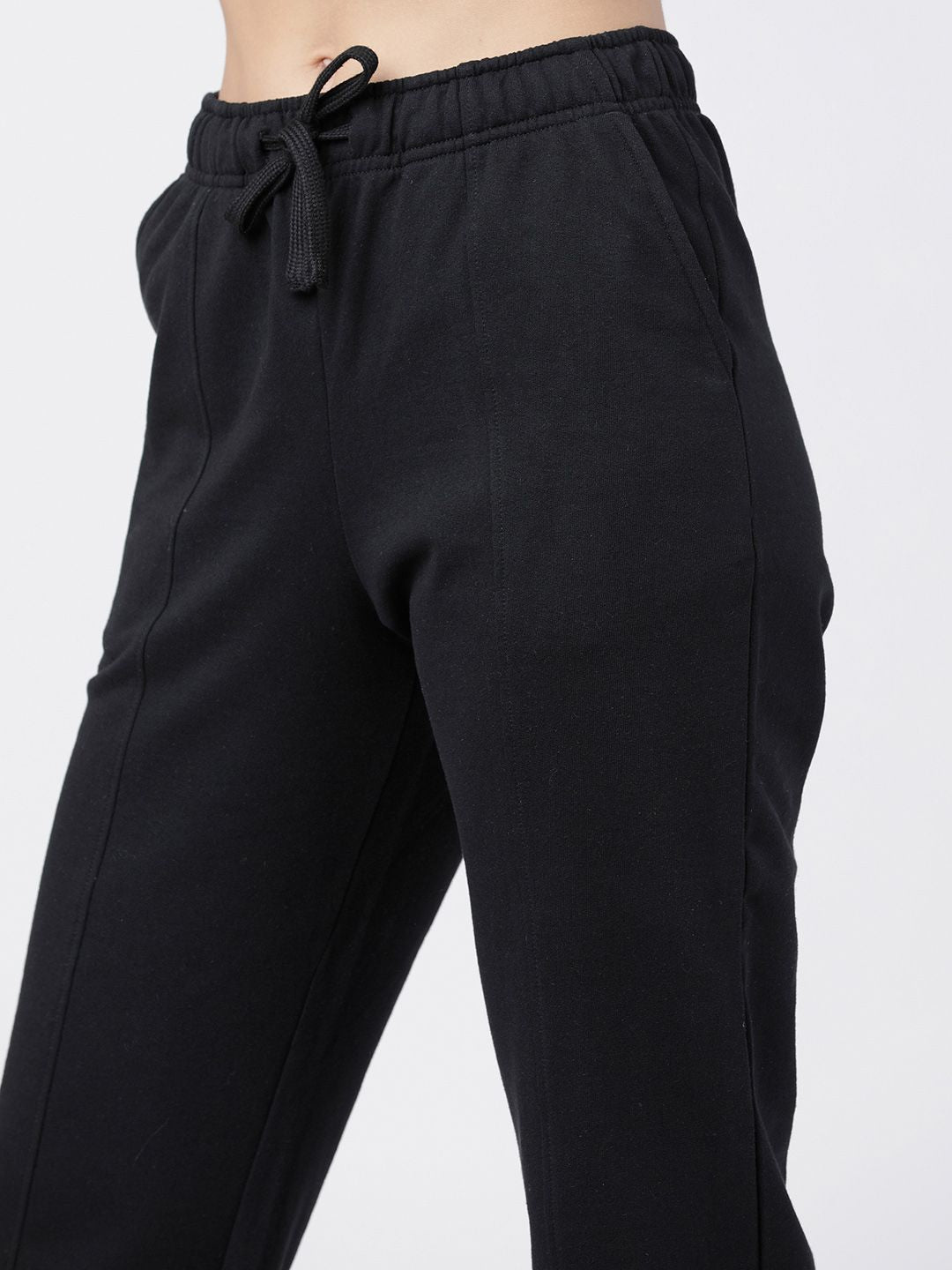 Tokyo Talkies Women Black Solid Regular Fit Track Pants