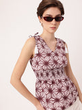 DressBerry Psychedelic Dye Tied Accents Peplum Top