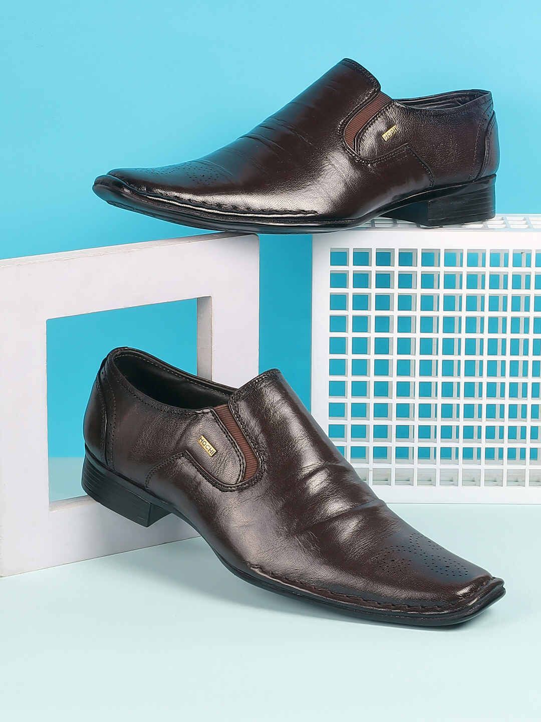 Mochi Men Leather Formal Slip-On Shoes