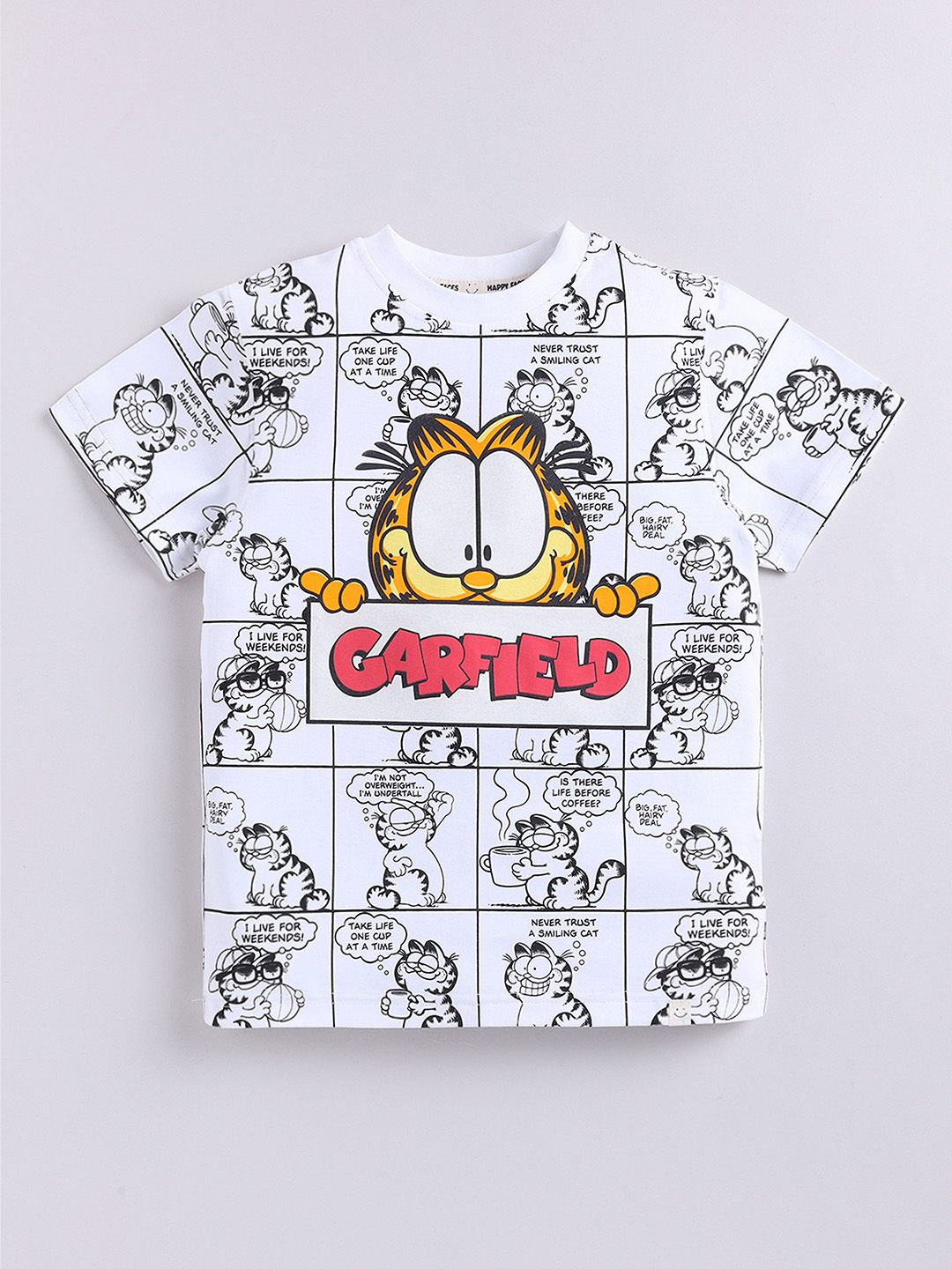 Happy Faces Boys Graphic Printed Pure Cotton T-shirt