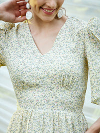 Athena Women Yellow Floral Dress