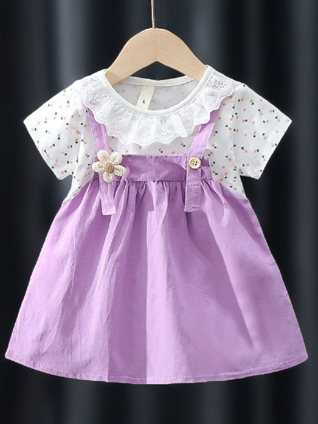 YK Girls Cotton Fit & Flare Dress