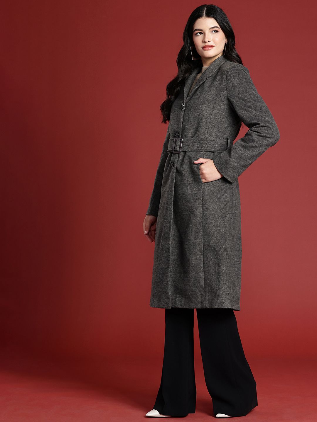 all about you Single Breasted Shawl Collar Trench Coat