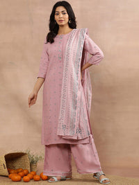 W Floral Printed Regular Thread Work Kurta with Trousers & With Dupatta