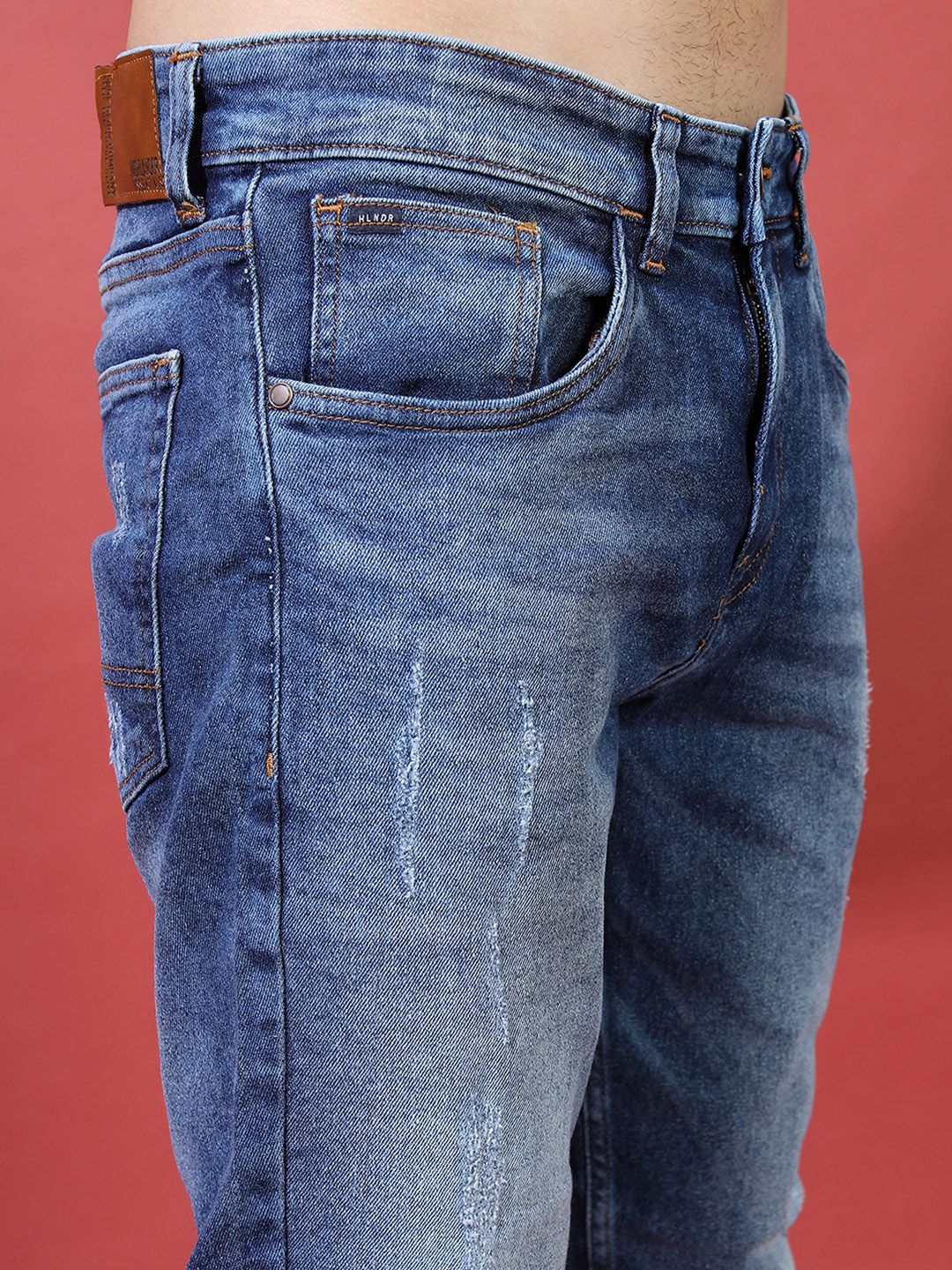 HIGHLANDER Men Blue Tapered Fit Mid-Rise Clean Look Stretchable Jeans