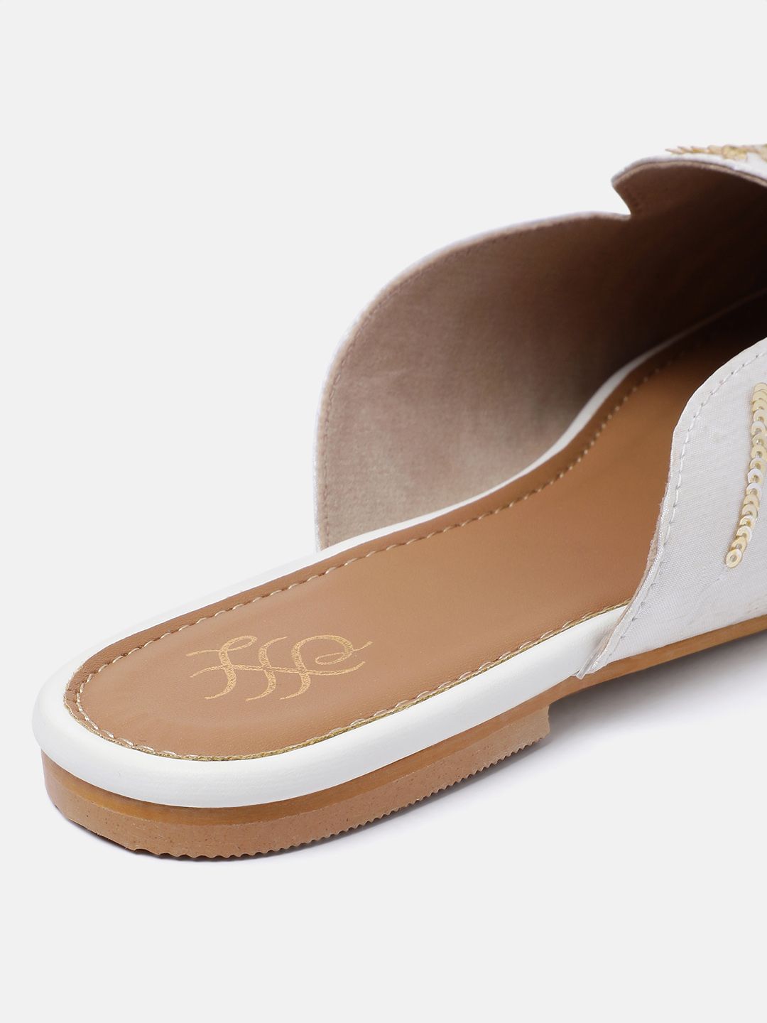 House of Pataudi Women Sequin Embellished Ethnic Mules
