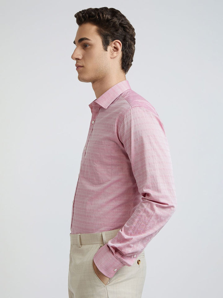 Park Avenue Pure Cotton Slim Fit Self Design Textured Formal Shirt