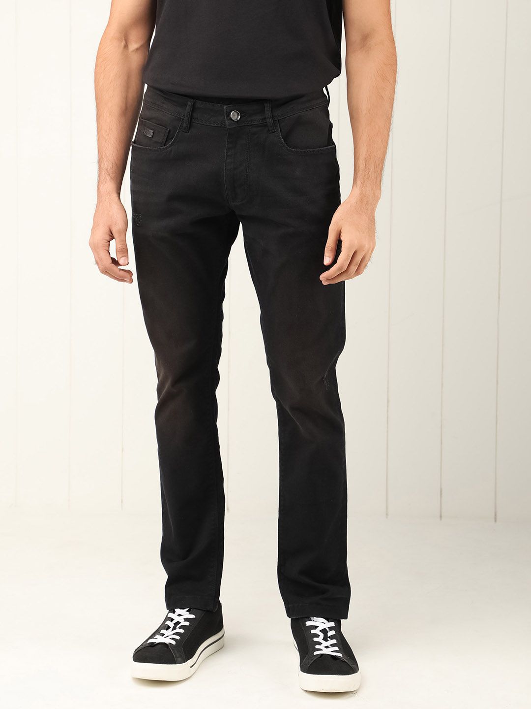 RARE RABBIT Men Ray Mid Rise Slim Fit Cotton Jeans