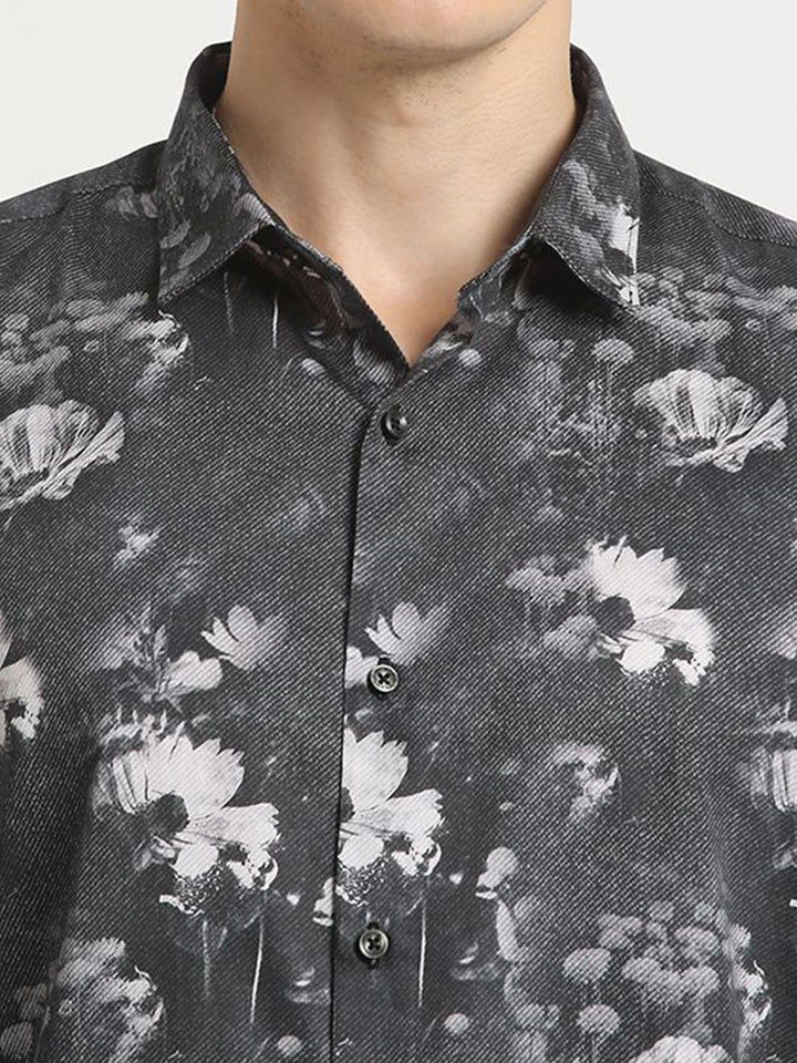 THE BEAR HOUSE Pure Cotton Printed Slim Fit Casual Shirt