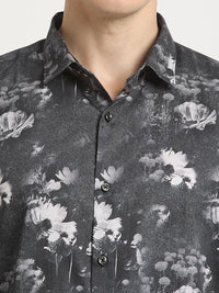 THE BEAR HOUSE Pure Cotton Printed Slim Fit Casual Shirt