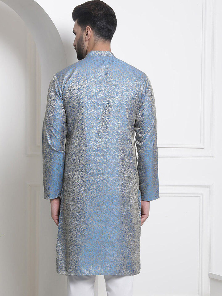 SOJANYA Motif Etnik Rekaan Tenun Kurta Kolar Mandarin