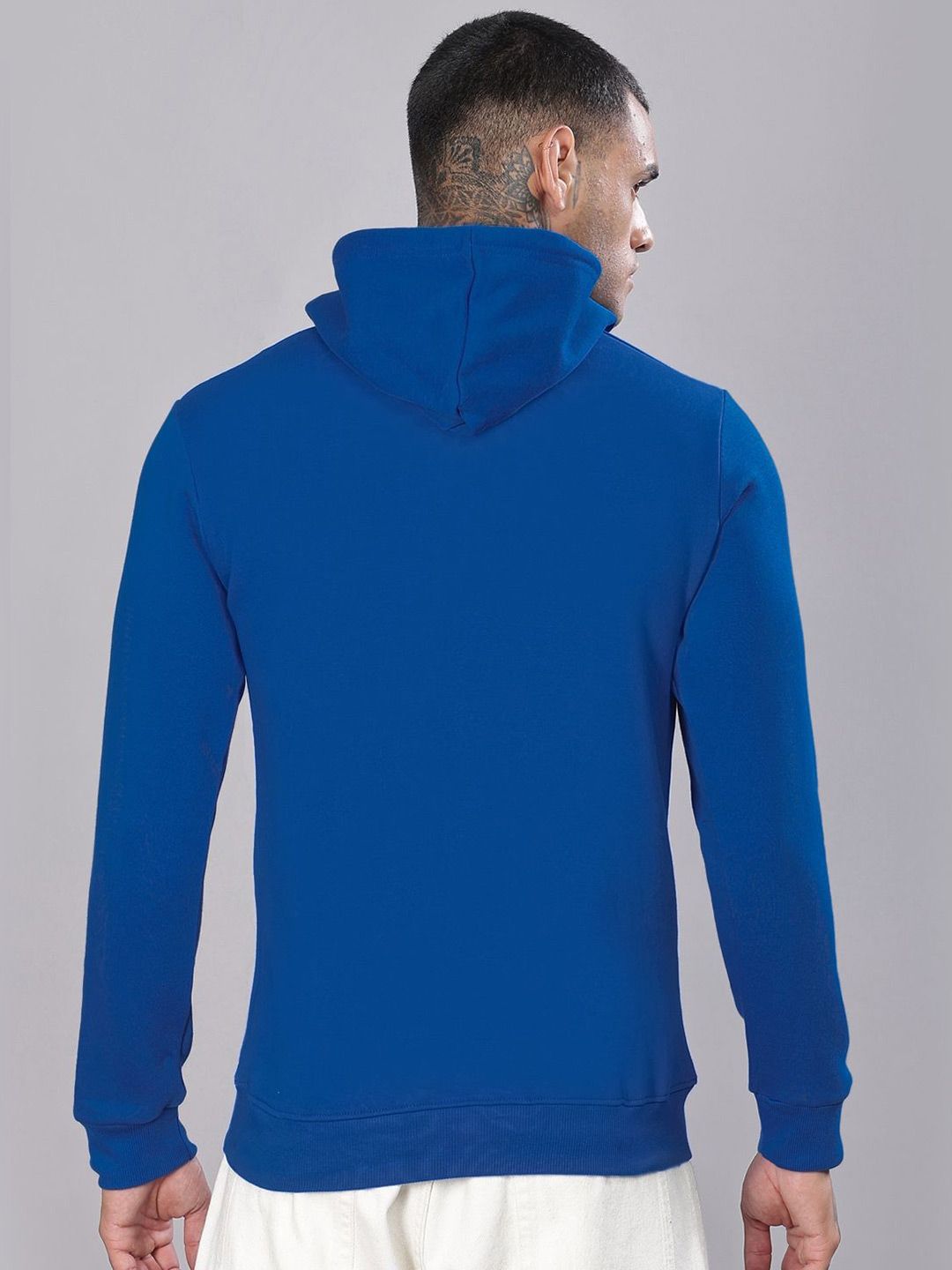 ADRO Men Typography Printed Hood Cotton Pullover Sweatshirt