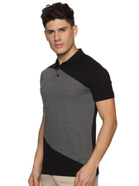 ADRO Colourblocked Cotton Polo Collar T-shirt