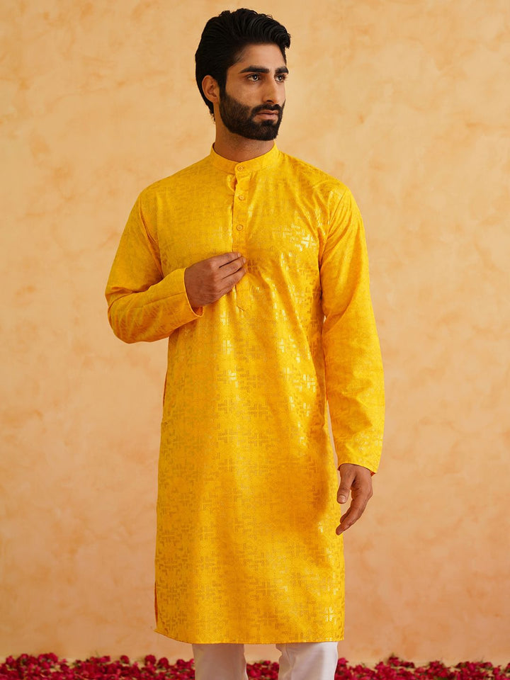 SOJANYA Floral Printed Mandarin Collar Long Sleeves Pure Cotton Straight Kurta