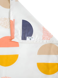 KLOTTHE White & Yellow Geometric 300TC Double King Bedsheet With 2 Pillow Covers