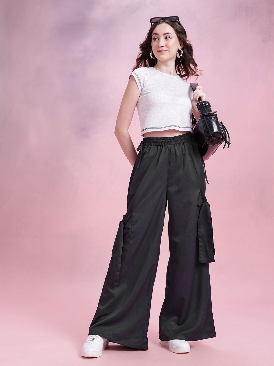 DressBerry Women Baggy Fit Cargo-Style Trousers