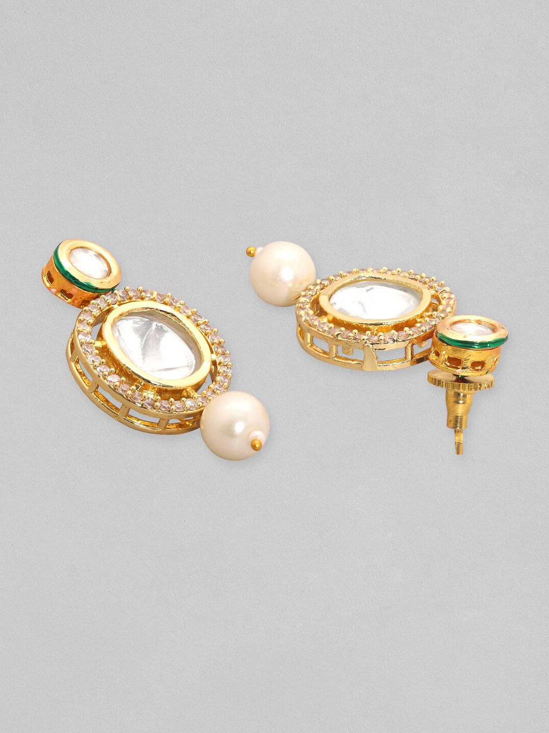 Rubans Gold-Plated Kundan-Studded & Beaded Jewellery Set