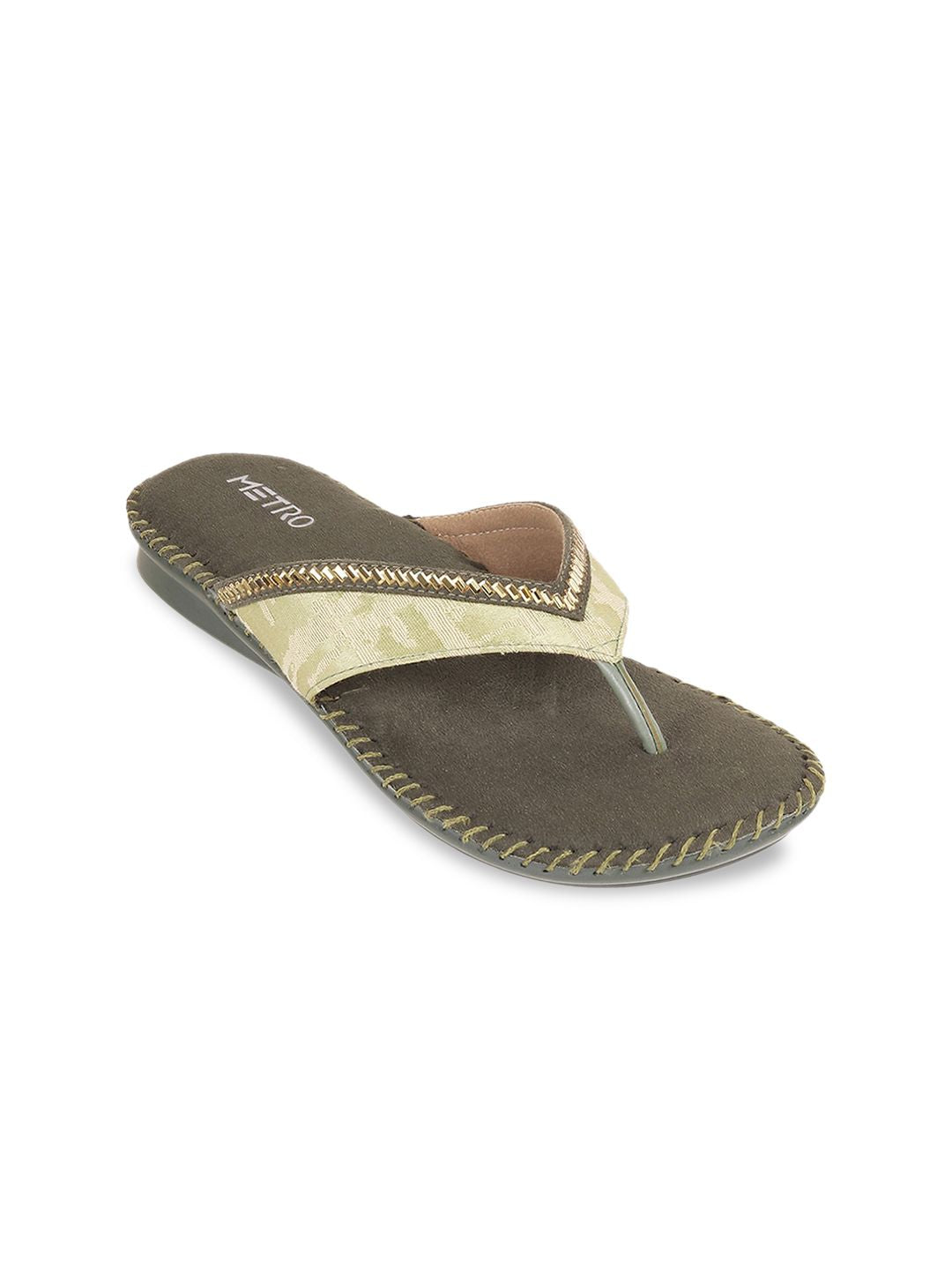 Metro Embellished Open Toe Flats