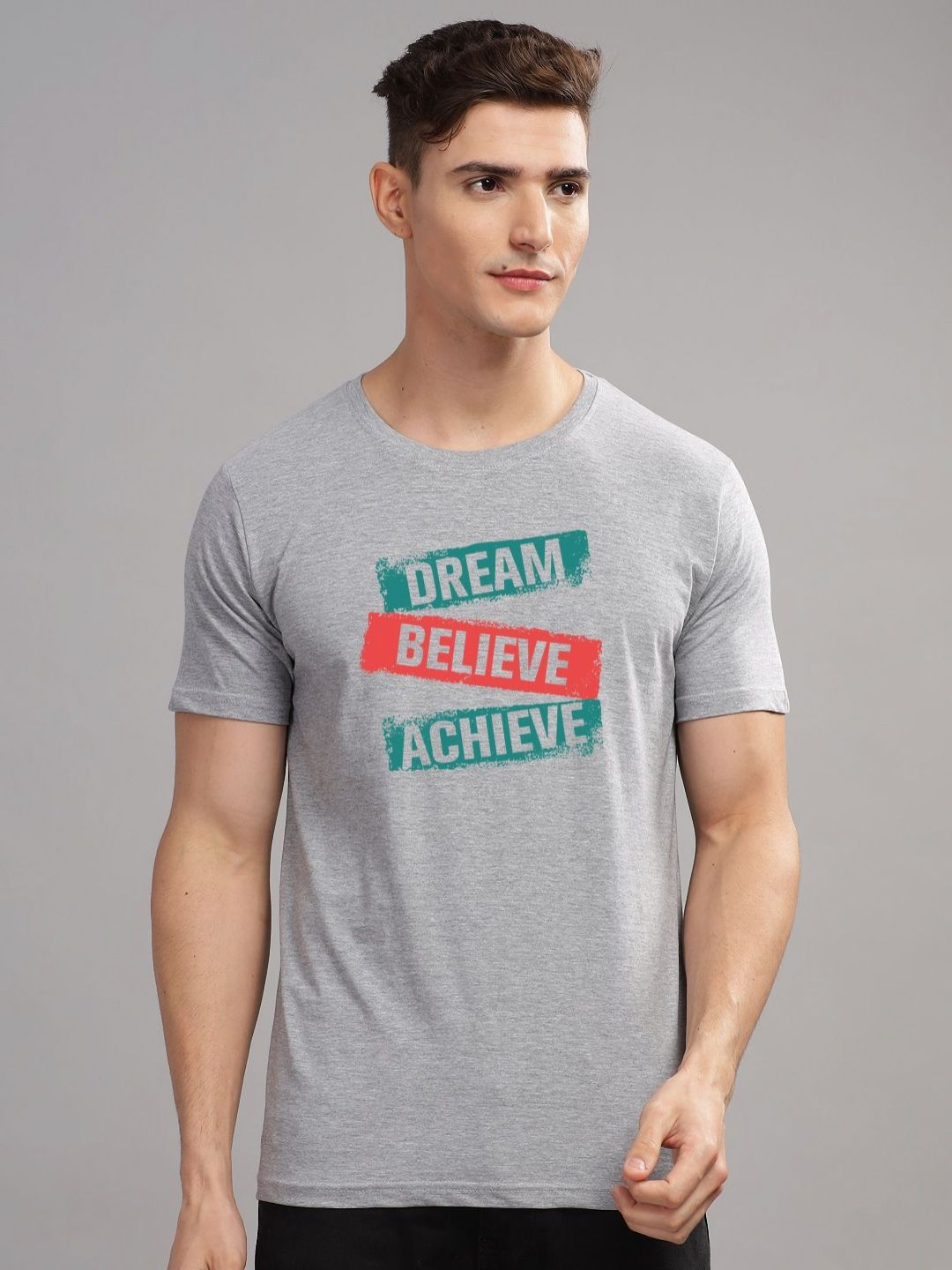 ADRO Men Typography Printed Raw Edge T-shirt