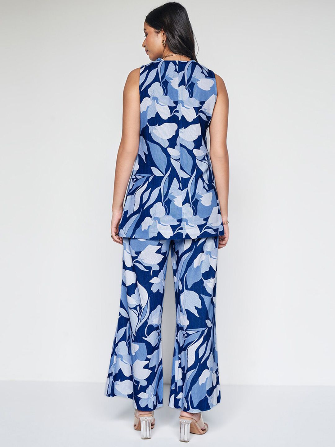 AND Floral Printed Longline Top With Palazzos