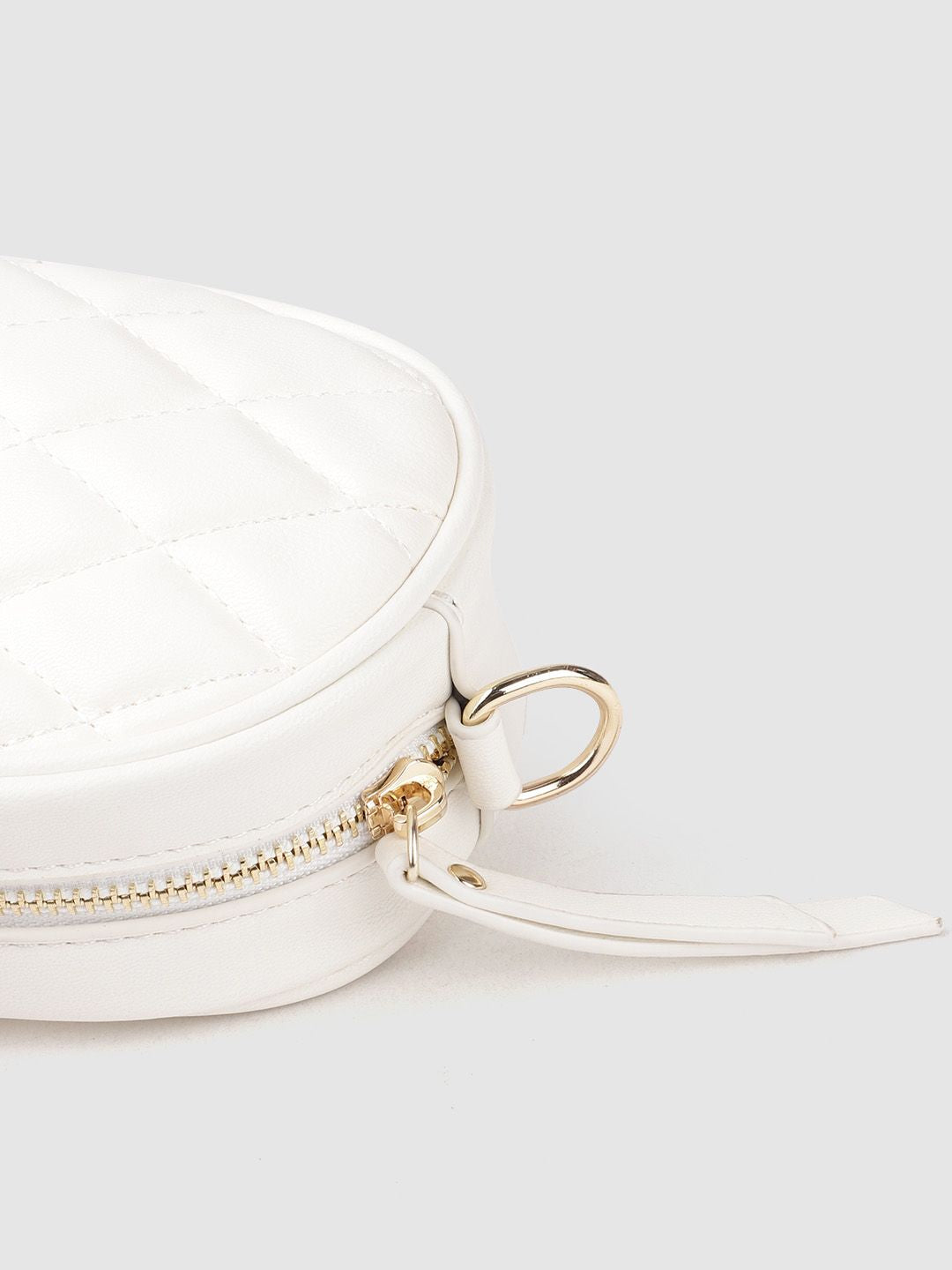 Lino Perros Women White Quilted Sling Bag Cum Fanny Pack