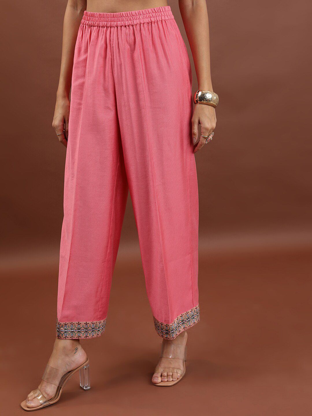 Vishudh Floral Yoke Design Regular Kurta with Palazzos & With Dupatta