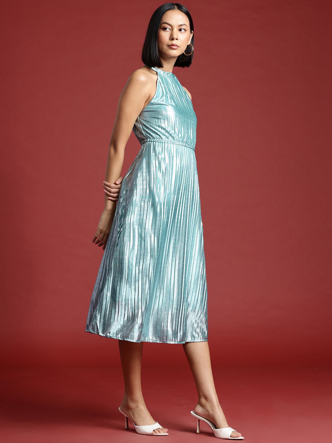 all about you Halter Neck Fit & Flare Midi Dress