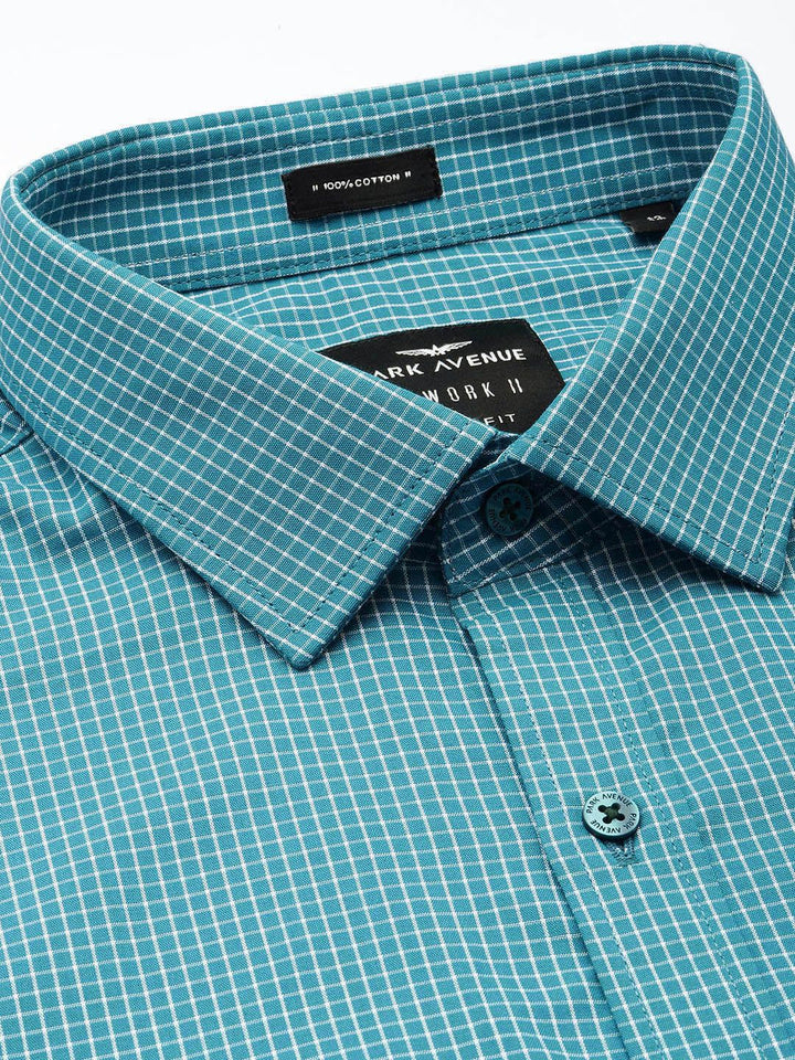Park Avenue  Slim Fit Micro Checks Pure Cotton Formal Shirt