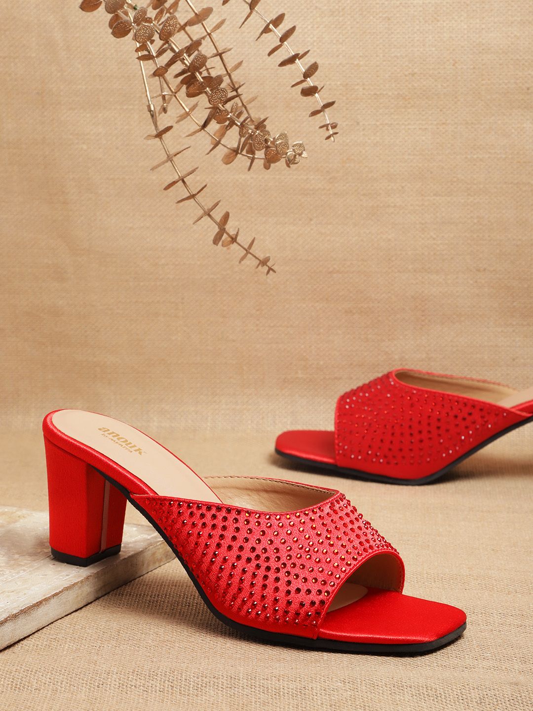 Anouk Embellished Party Block Heels