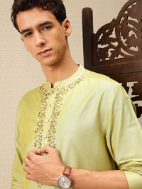 House of Pataudi Floral Embroidered Rozana Kurta