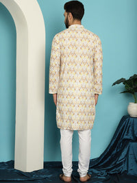 SOJANYA Kurta Kapas Tulen Sulam Chevron dengan Churidar