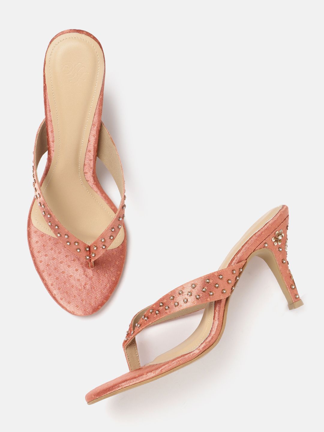 House of Pataudi Embellished Handcrafted Ethnic Slim Heels