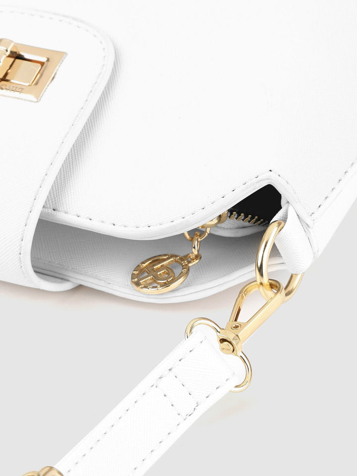 Lino Perros Women White Solid Sling Bag