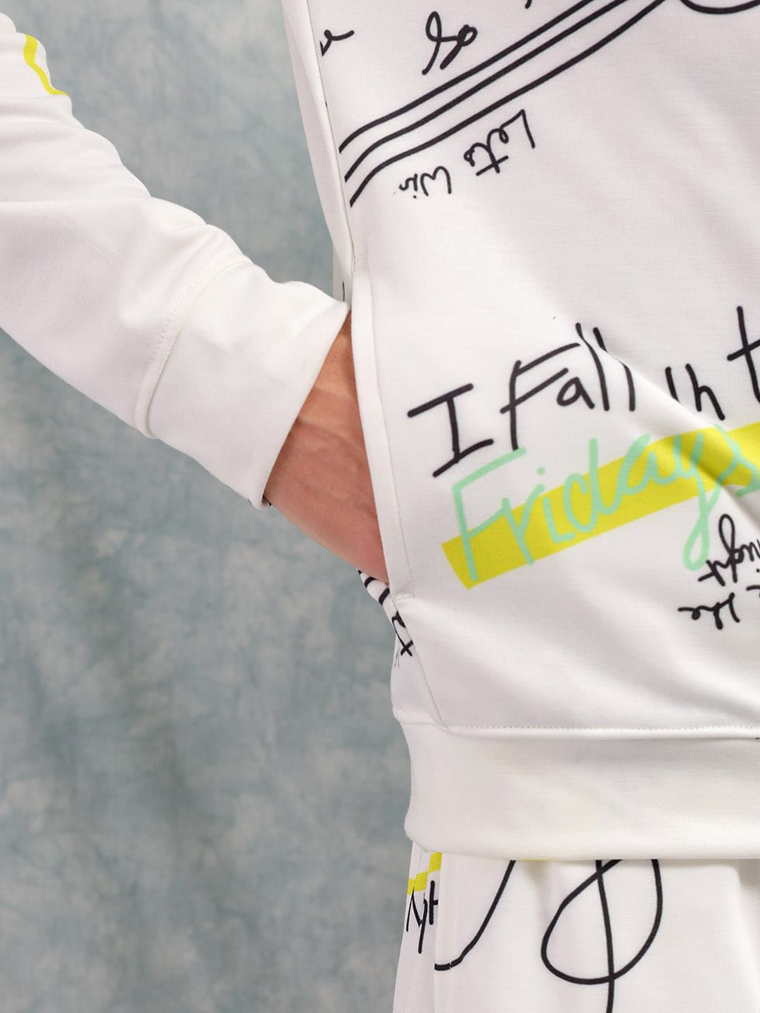 The Indian Garage Co Typography Printed Round Neck Sweatshirt with Shorts