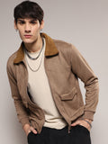 Kampus Sutra Windcheater Faux Fur Trim Cotton Bomber Jacket