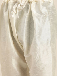 SOJANYA Off White & Sea Green Silk Blend Kurta dengan Churidar