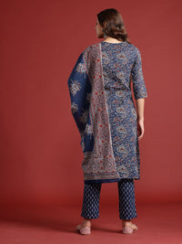 Anouk Printed Pure Cotton Kurta with Trousers & Dupatta