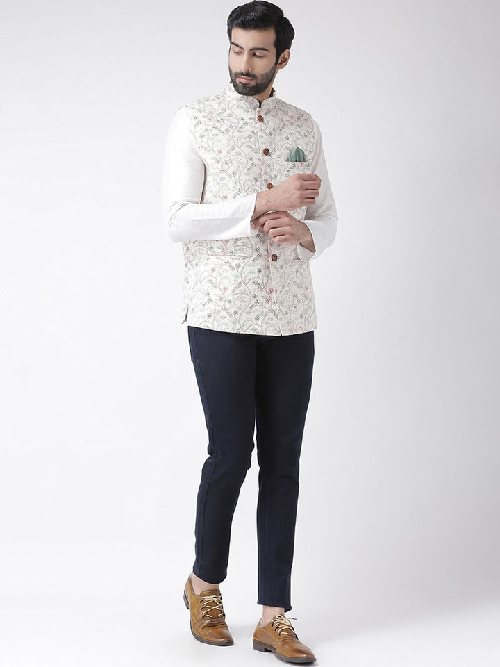Jaket Nehru Cotton Nehru yang berwarna-warni & berwarna merah