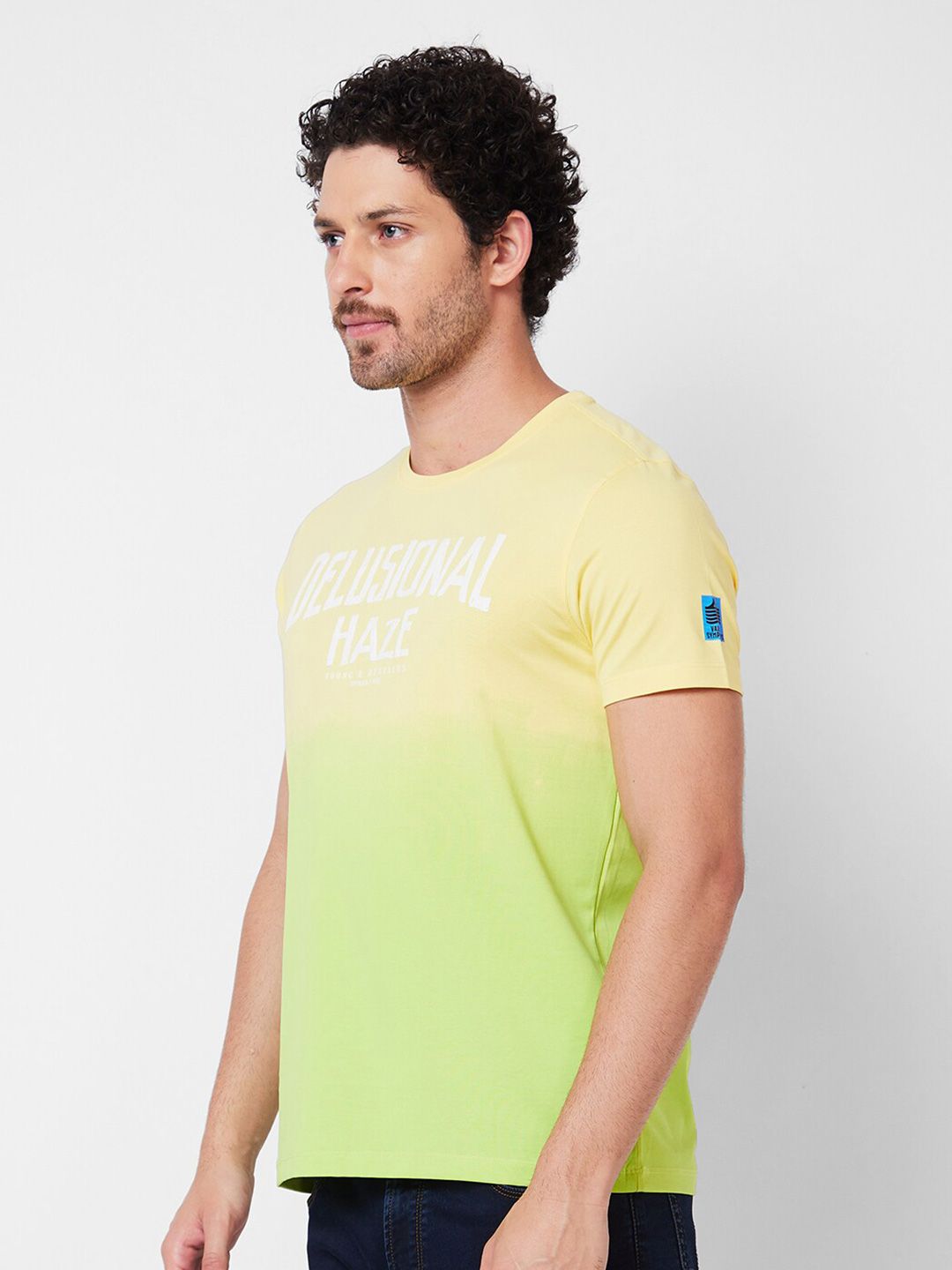 SPYKAR Typography Printed Cotton Slim Fit T-shirt