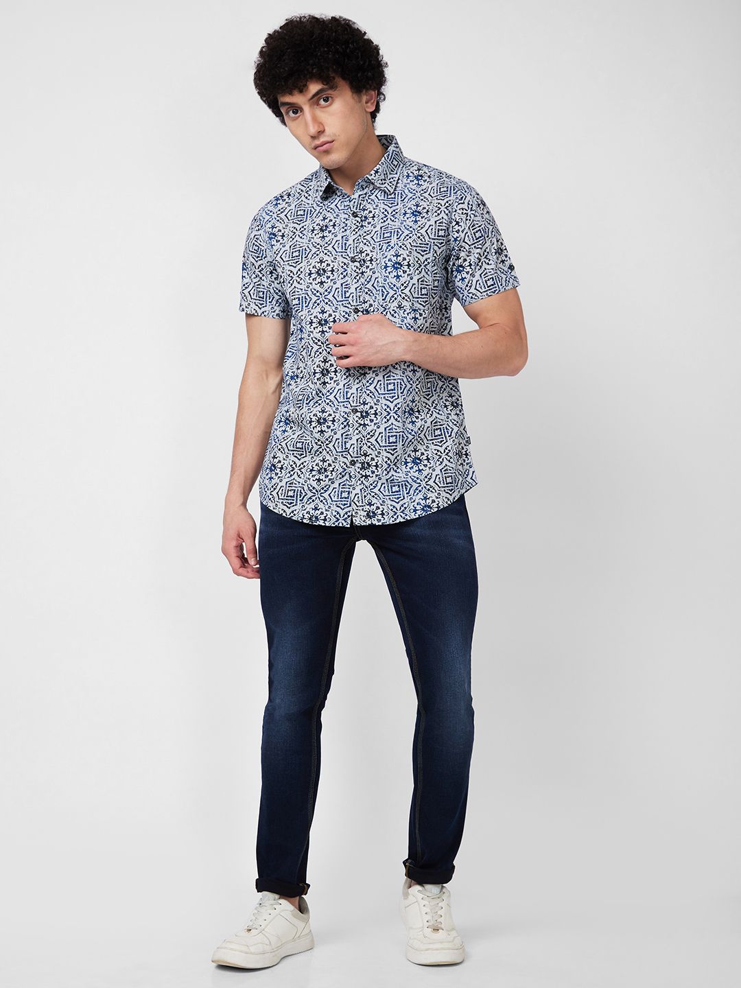 SPYKAR Floral Printed Cotton Casual Shirt
