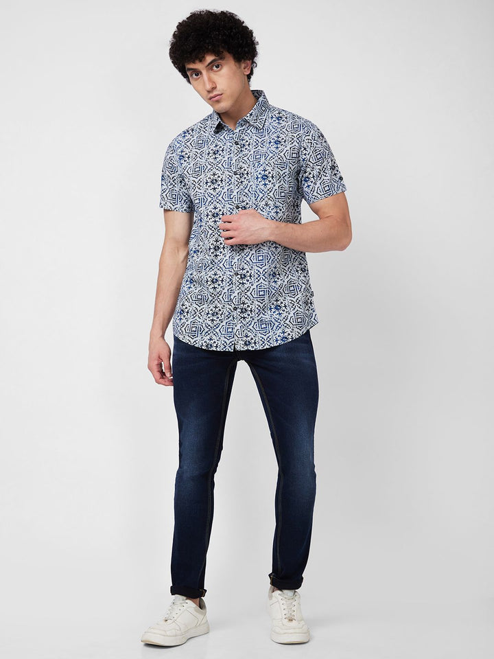 SPYKAR Floral Printed Cotton Casual Shirt