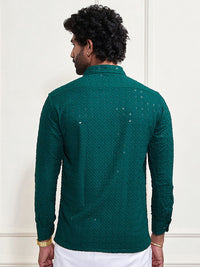 VASTRAMAY Premium Sequinned Embellished Ethnic Shirt