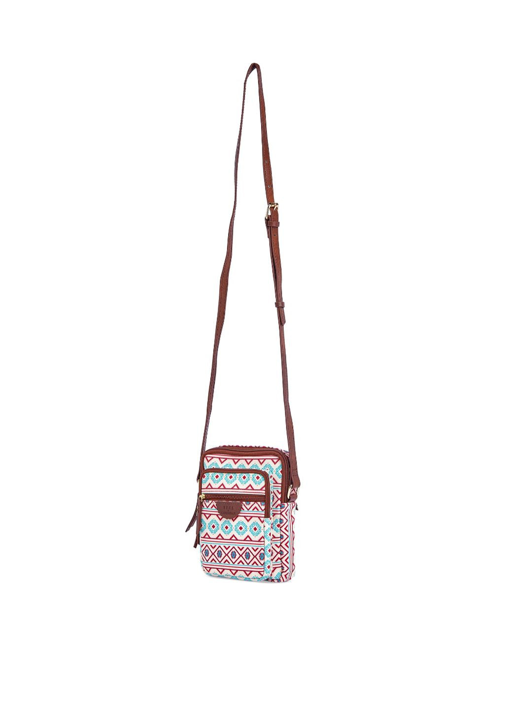 TEAL BY CHUMBAK Ethnic Motifs Printed Structured Sling Bag