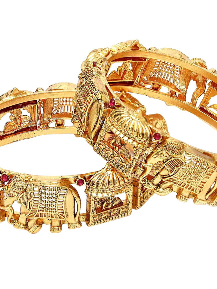 Set Karatcart dari 2 gelang Kundan berlapis emas