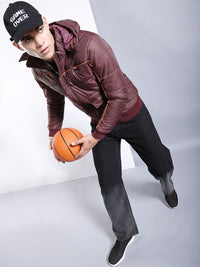 The Indian Garage Co Men Regular Fit Puffer Jacket with Detachable Hood