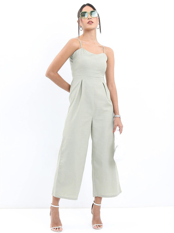 Tokyo Talkies Shoulder Straps Cotton Basic Jumpsuit