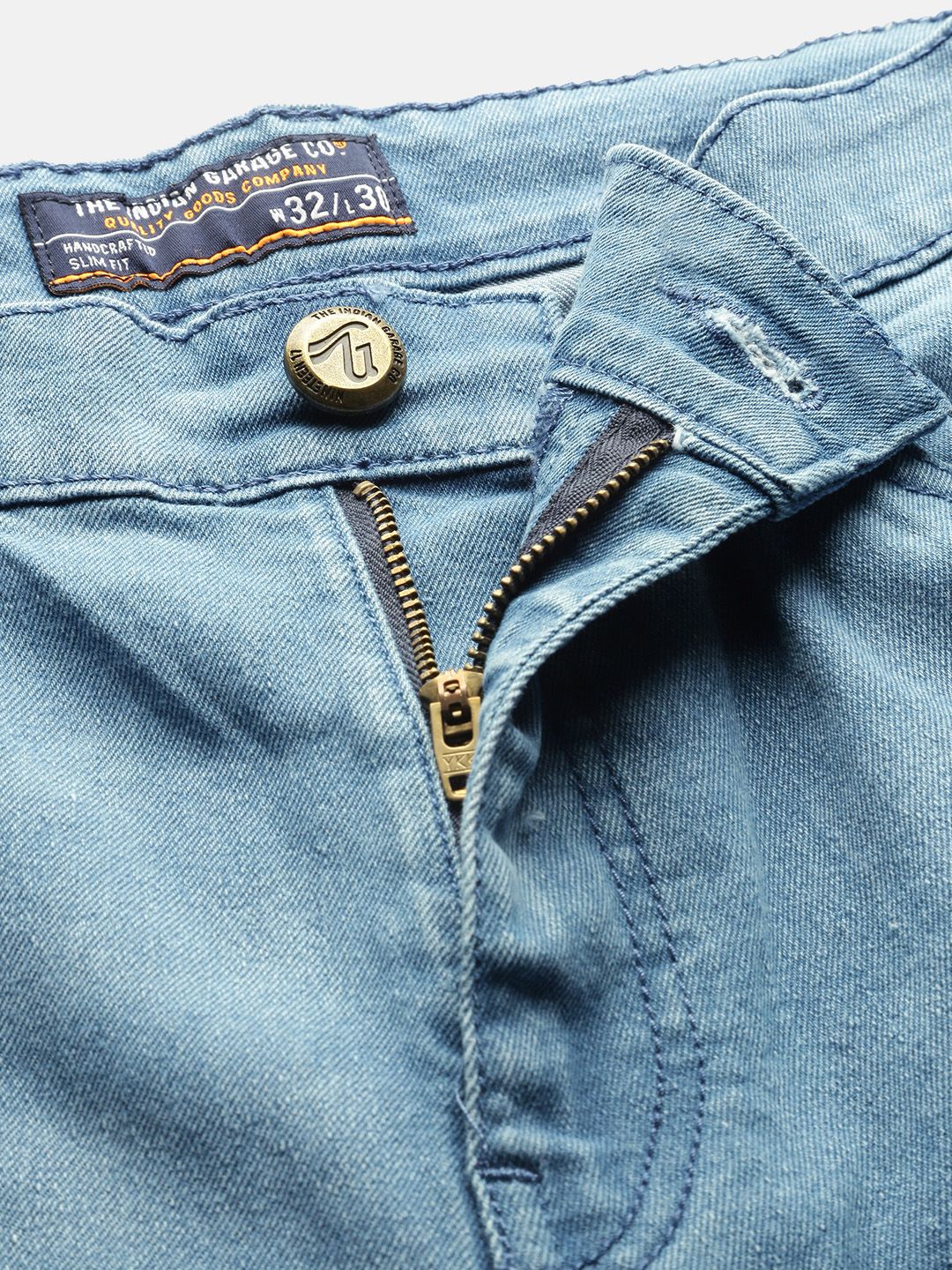 The Indian Garage Co Men Blue Slim Fit Low-Rise Clean Look Stretchable Jeans