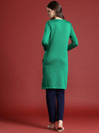 Anouk Floral Printed Winter Kurta